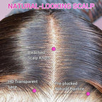 36 Inch Ombre Lace Front Wigs Human Hair Pre Plucked 1B/30 9x6 HD Lace Highlight Lace Fron Wigs Body Wave Lace front Human Hair Wig Glueless Colored Wig…