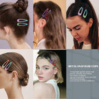 20 PCS Metal Snap Hair Clips Water Drop No Slip Barrettes for Women Bright Small Hair Clips For Thick And Thin Fine Hair,Assorted Colors,1.97 x 0.5 In.