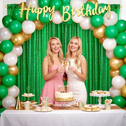 Green Sequin Backdrop Curtains-1 Panel 5FTx8FT Green Backdrop - Image 4
