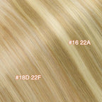 GOO GOO Invisi Edge Tape in Hair Extensions Human Hair, 18A/613A Dark Blonde Highlighted Bleach Blonde 10pcs injected with 10pcs classical tape ins, 14inch 50g, Virgin Remy Hair, Natural Look