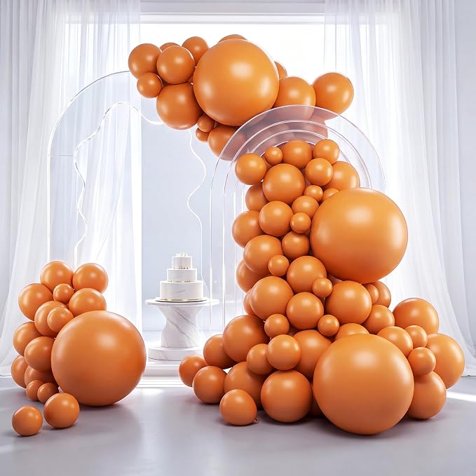 RUBFAC Burnt Orange Balloons 129pcs Different Sizes Pack of 18 12 10 5 Inch | by RUBFAC