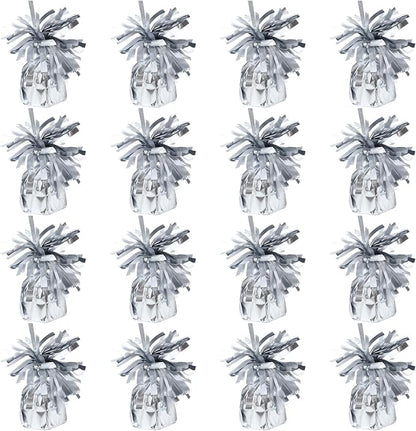 16 Pack Silver Balloon Weights Metallic Holder Anchors Balloon Holder Weights by Unknown