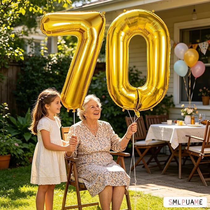 40 inch Number Balloon 0-9 Gold Large Number 0 Balloons, Digital Balloons - Image 6