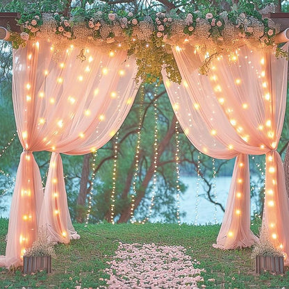 30x10ft Peach Tulle Backdrop Curtain - Image 7