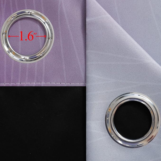 Purple and Grey Blackout Curtains 84 Inches Long, Ombre and Wavy Line Pattern - Image 7