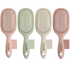 TADA Natural Beauty Hair Brush Detangler for Curly, Thick, Wavy, and Thin Hair - Ventilation Holes for Quick Drying and Styling, Detangler Brush for Women, Men, Kids (4 Colors) (4PK)