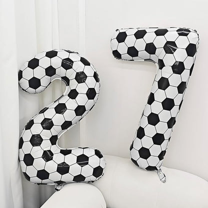 Black White Soccer Number 1 Balloon 1nd Birthday Decoration 40in 1 Balloon | - Image 4