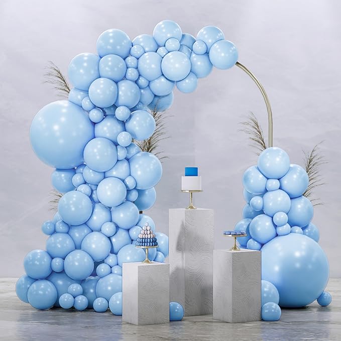 PartyWoo Light Blue Balloons 92pcs Different Sizes of 18 12 10 5 Inch Baby by PartyWoo