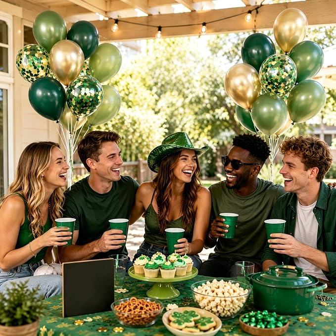 60pcs Green and Gold Balloons 12inch - Image 6