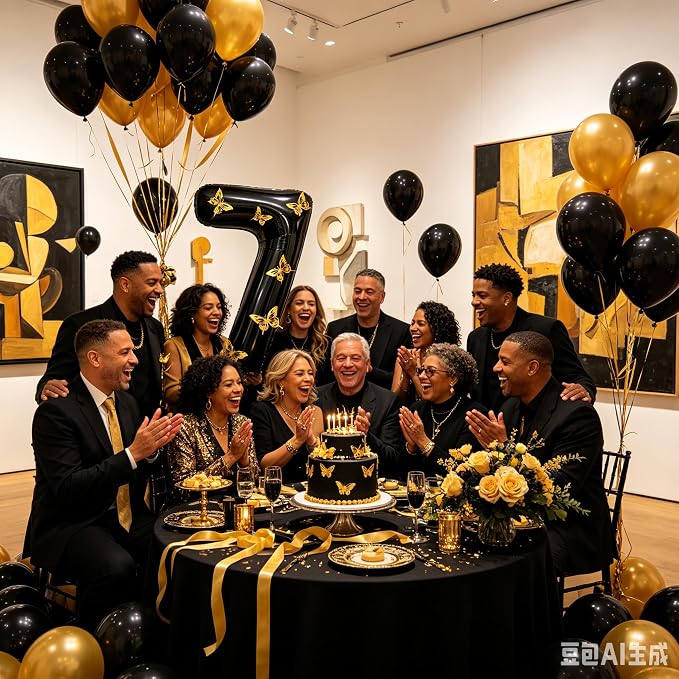 40 Inch Black Number 7 Balloon - Image 5