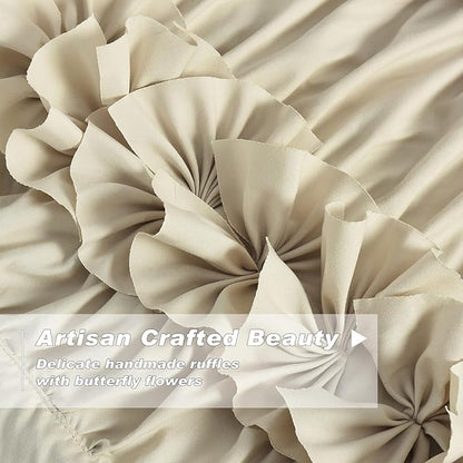 Camel Blackout Curtains with Handmade Ruffles | Thermal Insulated Room - Image 2