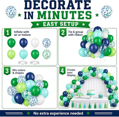 Blue Green Balloons, Fruit Green, Kids Boys Dino Jungle Safari Prehistoric - Image 8