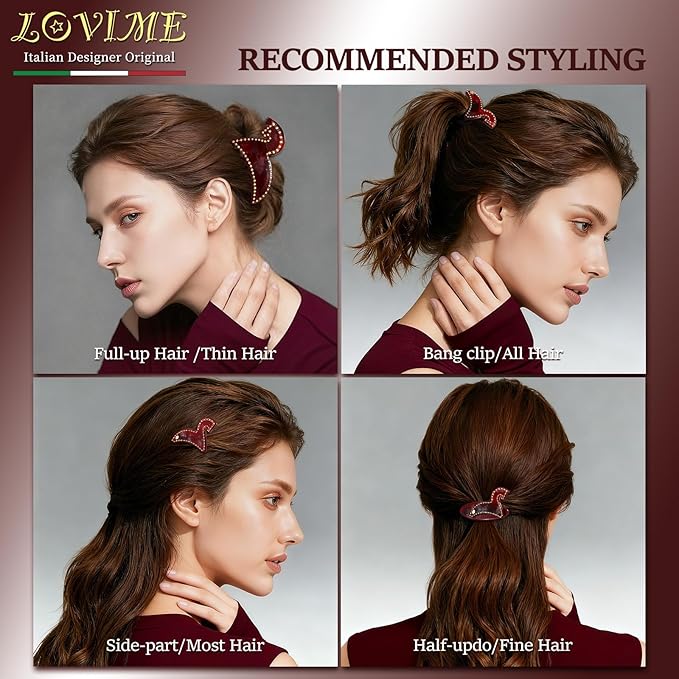 2026 Original Italian Designed Christmas Hair Clips for Women, Plant-Based Acetate Hair Hairpin for Birthday Girls, Handmade Christmas Hair Accessories With Gift Box-Steed Whisper
