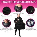 FRAMAR Professional Hair Cutting Cape – Hair Cutting Capes For Adults, Salon Cape For Hair Cutting, Capa De Peluqueria Professional, Barber Capes, Haircutting Capes For Adults – Rubberized Collar