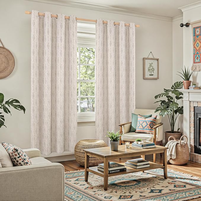 BGment Camel Curtains for Living Room 72 Inches Long, Natural French Country - Image 3