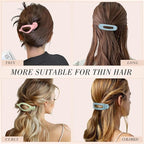 obeoby 8 PCS Flat Hair Clips, Light Colorful Flat Claw Clips 2 Styles Hair Claws for Girls Teens