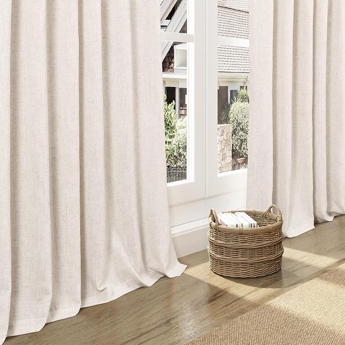 Beige Flax Linen Curtains 84 inches Long - Image 6