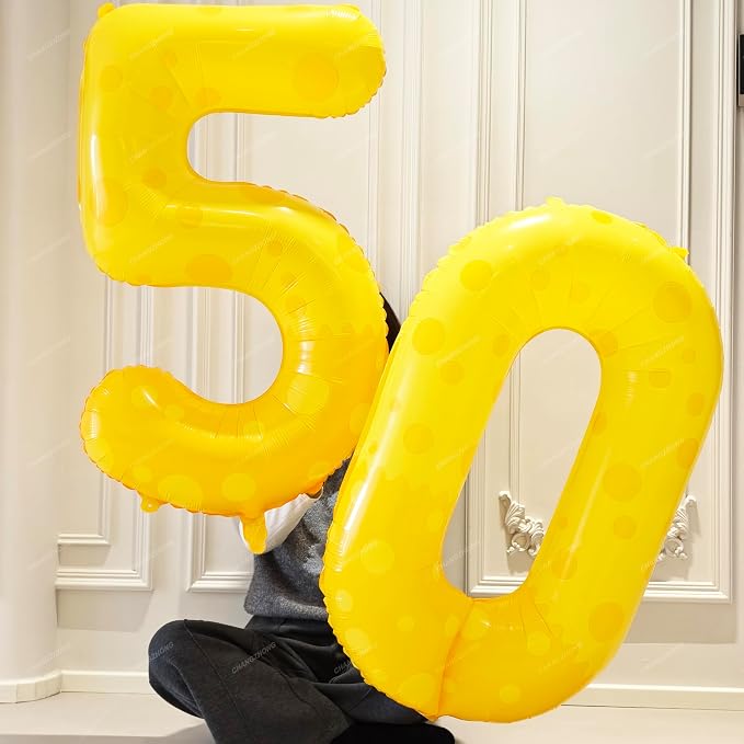 40in Yellow Polka Dot Number 0 Helium Foil Polyester Film Balloon Digital 0 | - Image 5