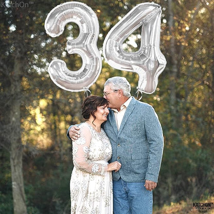 KatchOn 34 Balloon Numbers Set 40 Inch, 34 Birthday Decorations | 34 Birthday - Image 5