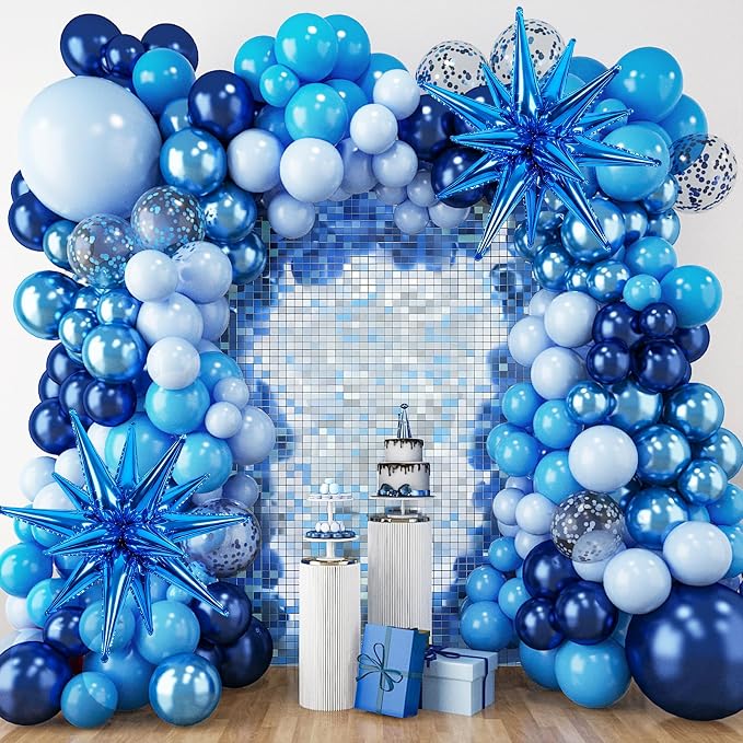 RUBFAC Blue Balloon Arch Kit, Metallic Blue by RUBFAC