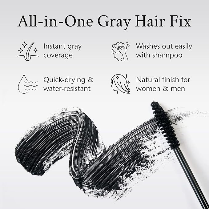 Boyd’s Brush It Away | Grey Hair Root Touch Up for Women & Men | Temporary Hair Color Mascara | Quick-Dry Water-Resistant Concealing Formula | Auburn