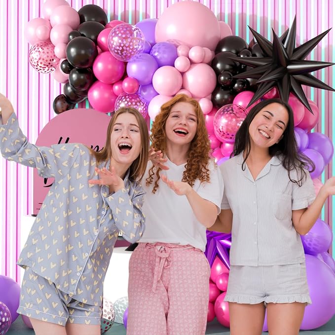 Hot Pink and Purple Balloon Arch Kit - Image 3