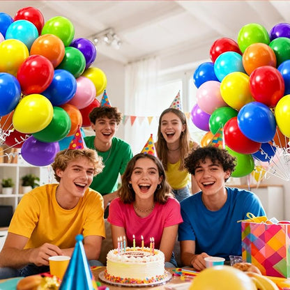Colorful Balloons 12 inch, Latex 50pcs Party Balloons | Red Dark Purple Orange - Image 5