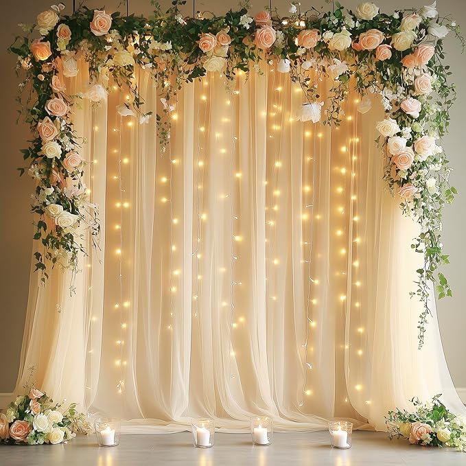 Fomcet Tulle Backdrop Curtains by Fomcet