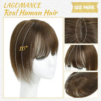 10inch Hair Toppers for Women Clip in Bangs with Thinning Hair Pieces for Women Medium Brown Hairr Topper for Woman 4.4 * 3.1’ Wiglets Hairpieces for Thinning Hairs#4