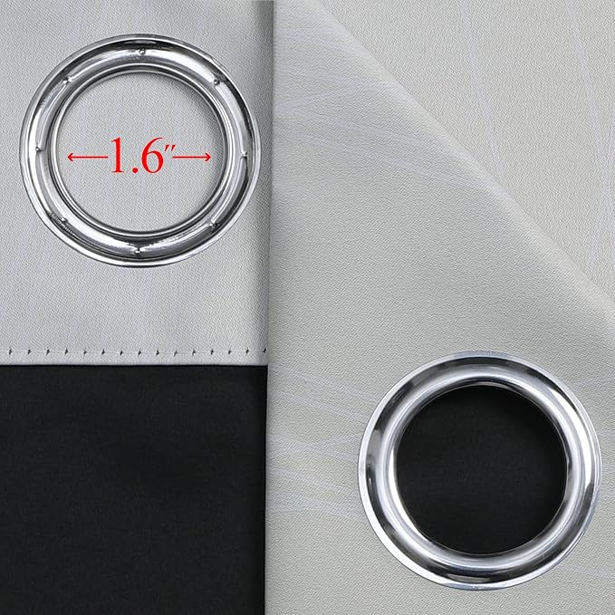 Beige and Greyish White Blackout Curtains - Image 7