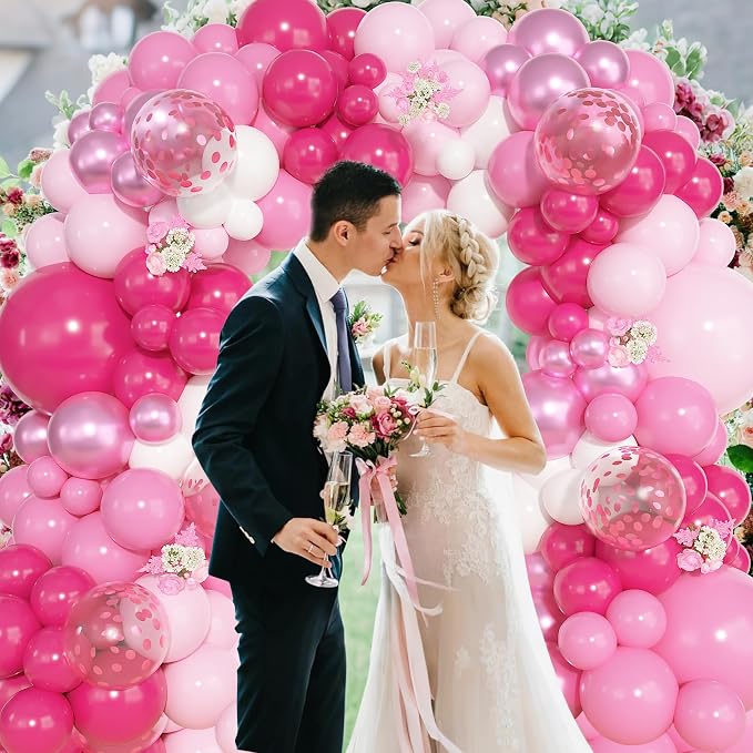 157Pcs Pink Balloons Arch Garland Kit Different Size | Hot Metallic Light - Image 5