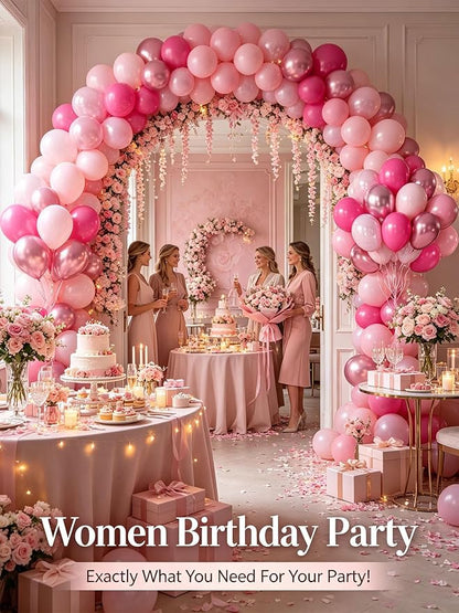 Pink Balloons 60 PCS 12 Inch Hot Pink Light Baby Pink Metallic Pink Latex - Image 8