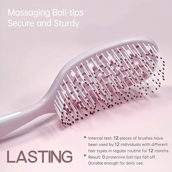 Vented Hair Brush for Women, Detangler Brush with Hollow-back for Quicker Blow Drying Full Sized, Hair Dryer Brush for Hurt-Free Detangling on All Hair Vibes, Pink, 1 Pack