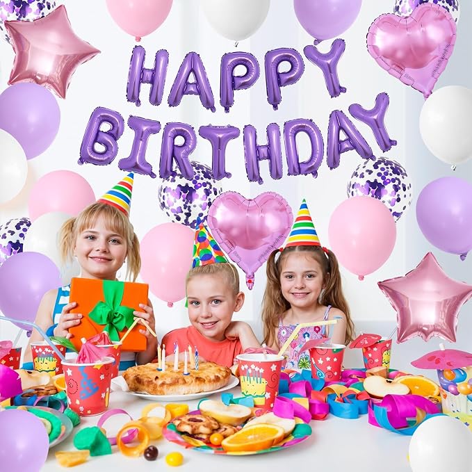Pink Purple Birthday Decorations - Image 6