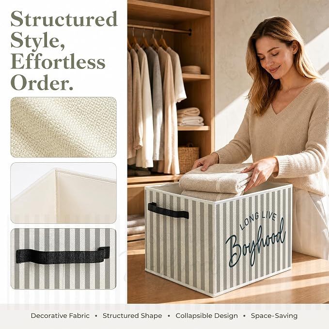 Boy Nursery Foldable Storage Bins Box - Image 2