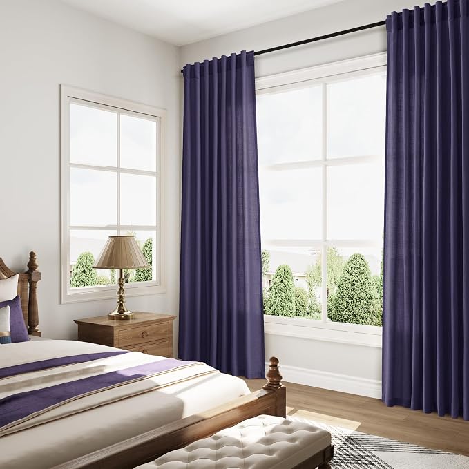 Purple Linen Curtains 72 Inch Long - Image 8