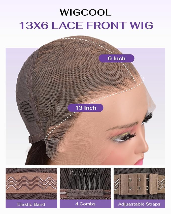 SKINLIKE Real HD Lace Wig 13x6 Full Frontal HD Lace Front Wigs Human Hair Pre Plucked Bleached Knots 180% Density 0.10mm Ultra-thin Invisible Lace Straight Human Hair Wigs For Women 28 Inch
