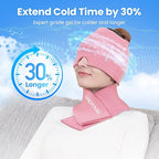 ONLYCARE Migraine Relief Cap and Neck Ice Pack Wrap Gel Set, Upgrade Headache Relief Cap and Shoulder Cold Pack, Hot and Cold Compress, Relief of Pain, Swelling, Office Pressure