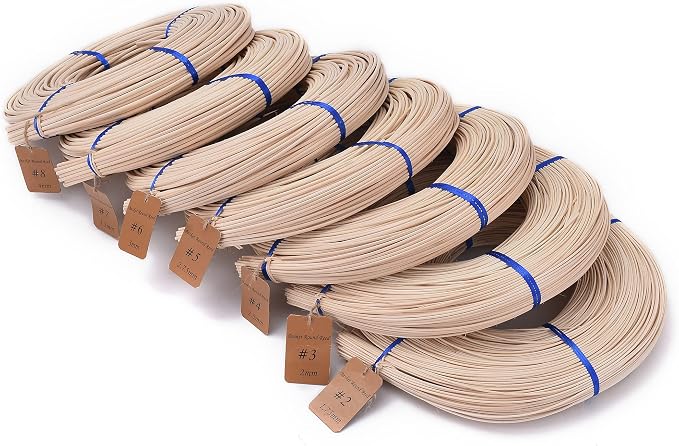 VFULIE 5PCS Basket Round Reeds #3 2mm 1-Pound Coil Basket Weaving Canes - Image 2