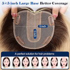 HAIRCUBE Hair Toppers For Women With Thinning 5"*5" Large Base Real Hair Toppers For Women, 14 Inch For Hand-Woven, 60g, Silk, Natural, realistic, Use Daily, Hairloss, Ombre Light Blonde, No Bangs