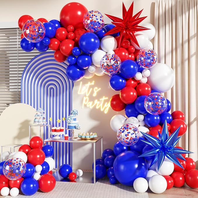 Red White Blue Balloon Arch Kit by LANGASQUE