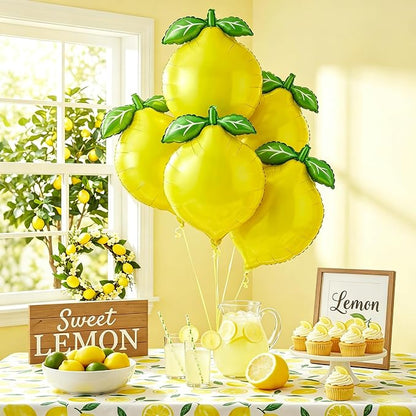 5Pcs Lemon Foil Balloons, Lemon Balloons by Unknown