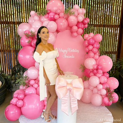Hot Pink Balloons Arch Kit for Princess Birthday Decorations | Hot Pink - Image 2