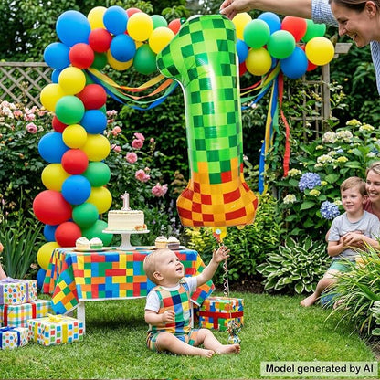 40 Inch Pixelated Number 1 Foil Balloon - Image 6