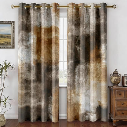 Asuexpect Abstract Curtains for Living Room 2 Panels Abstract Rust Curtain Room by Asuexpect