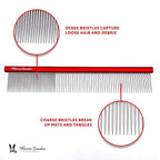 Warren London Detangling Strong Comb for Dogs | 10 inches | Comfort Control Durability and Detail for Small Medium Large Dogs | Ergonomic Dog Cat Grooming Pet Supplies Deshedding Mat Tool