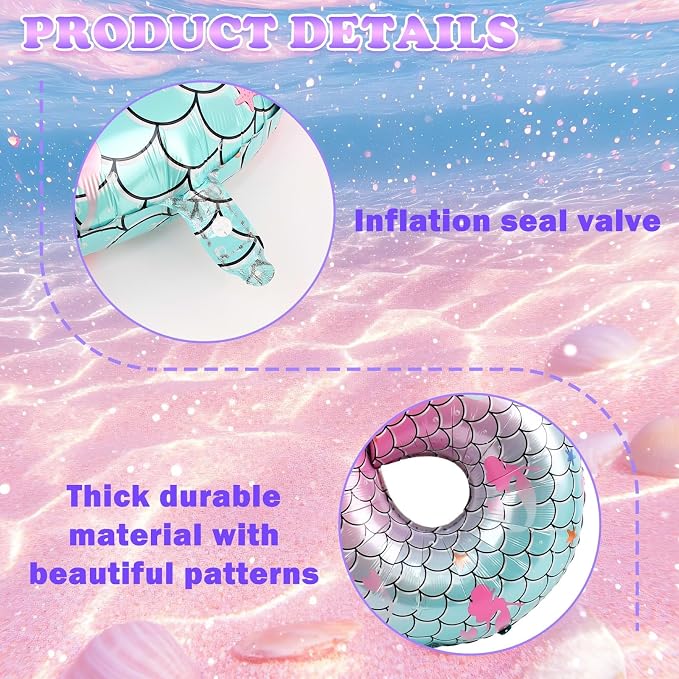 40 Inch Mermaid Number 5 Balloon, Sea Themed Birthday Decorations - Image 3