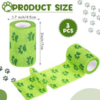 6 Rolls No Chew Bandage for Dogs Bitter Bandage Wrap for Dogs Wound Wrap(Green,3 Inches X 5 yd)