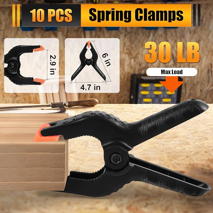 RELBRO Spring Clamps, 6 Inch Plastic Clips, Heavy Duty, Strong Grip, Daily - Image 2