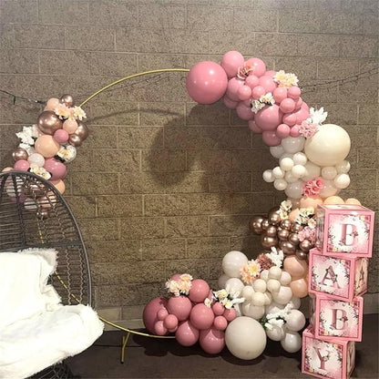 Dusty Pink and Rose Gold Balloons, 12In Retro Blush Pink Beige White Balloons - Image 5